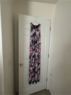 Beeson River Navy and Pink Floral Maxi Dress